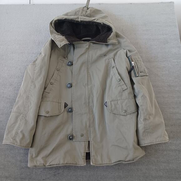 Alpha Industries N-3B Parka Jacket M Sage Green Sherpa Lined Hood Military Coat - Picture 11 of 11